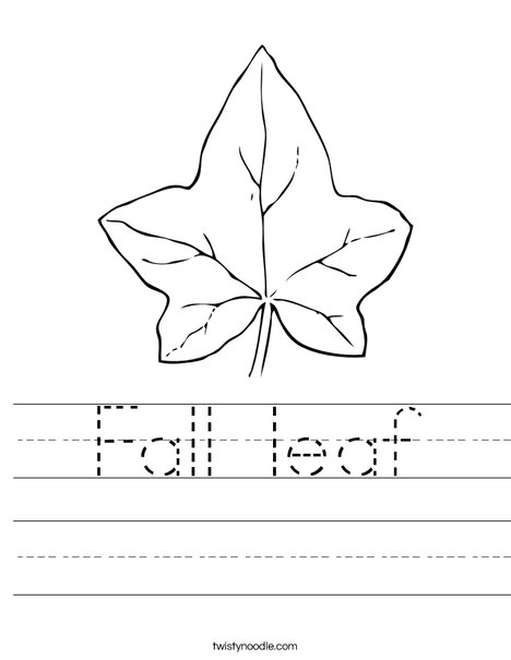 Autumn Leaf Worksheet