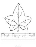 First Day of Fall Worksheet