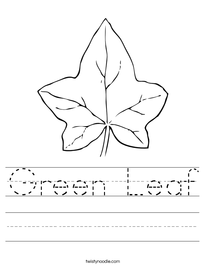 Green Leaf Worksheet