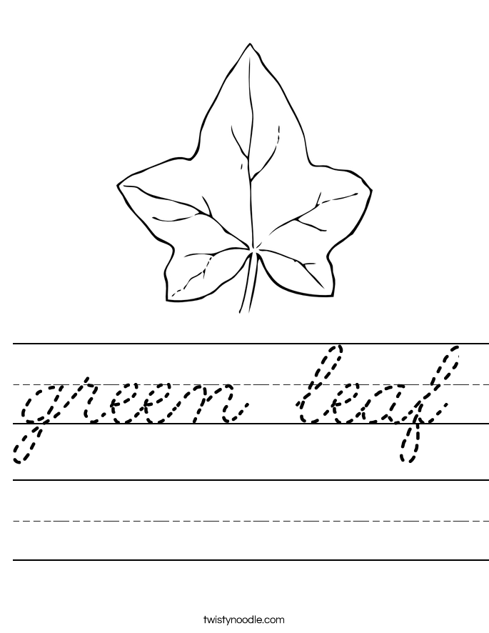 green leaf Worksheet