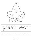 green leaf Worksheet