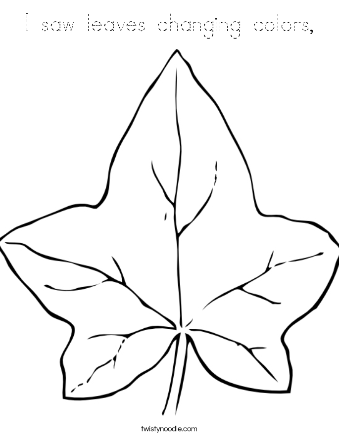 I saw leaves changing colors, Coloring Page