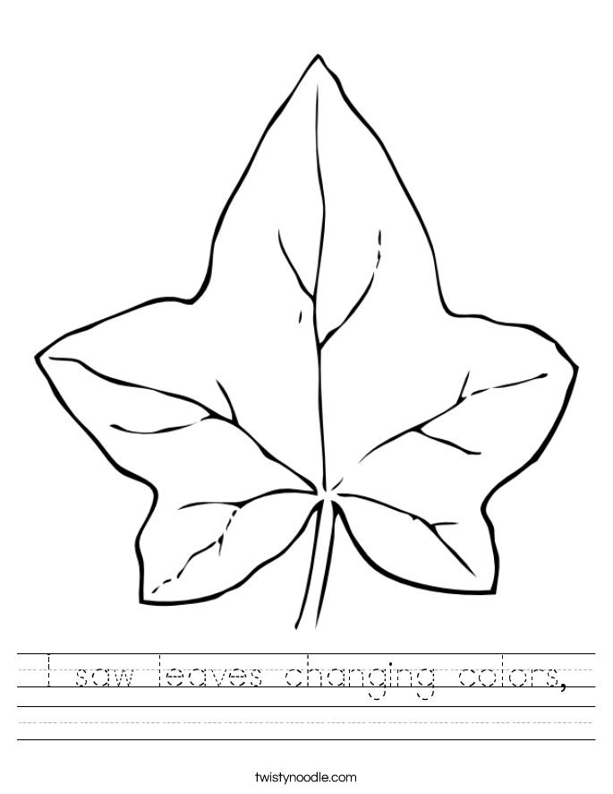 I saw leaves changing colors, Worksheet