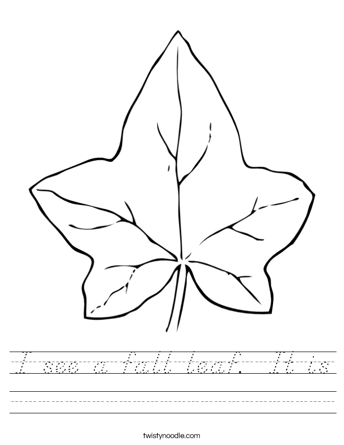 I see a fall leaf.  It is Worksheet