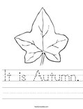 It is Autumn. Worksheet