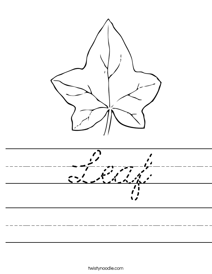 Leaf Worksheet