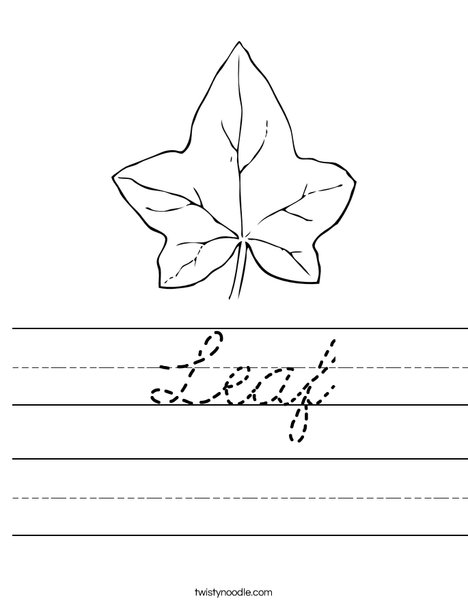 Autumn Leaf Worksheet