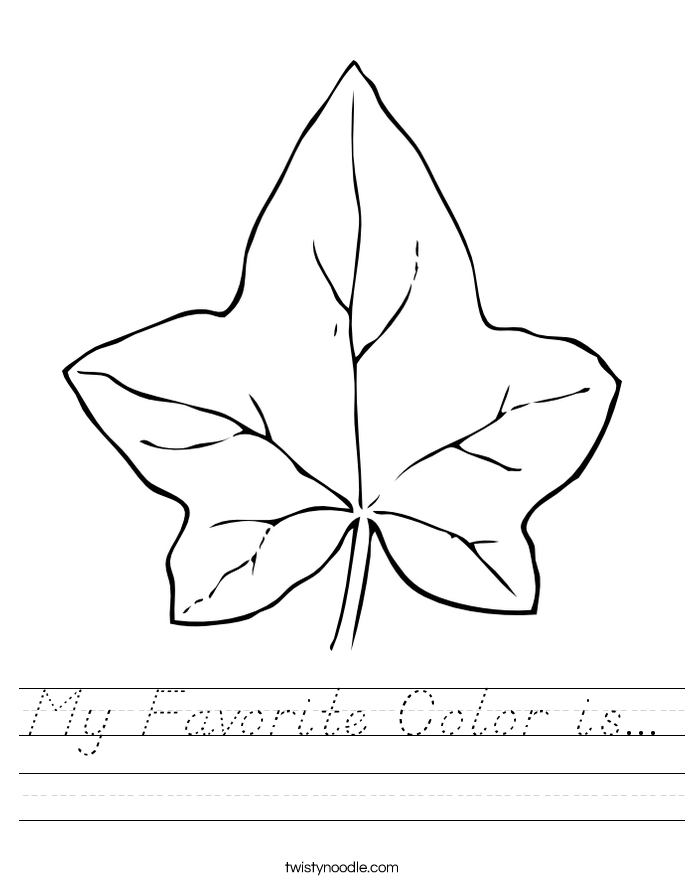 My Favorite Color is... Worksheet