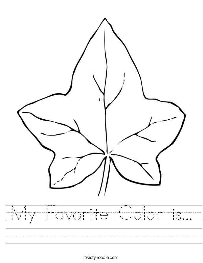 My Favorite Color is... Worksheet