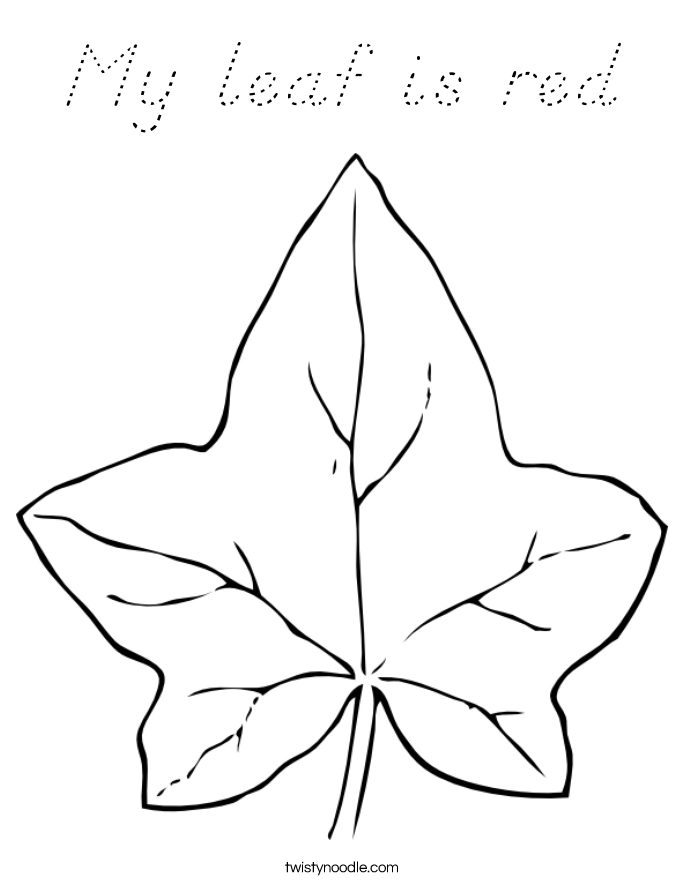 My leaf is red Coloring Page