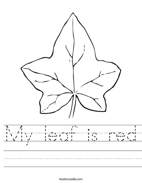 My leaf is red Worksheet - Twisty Noodle