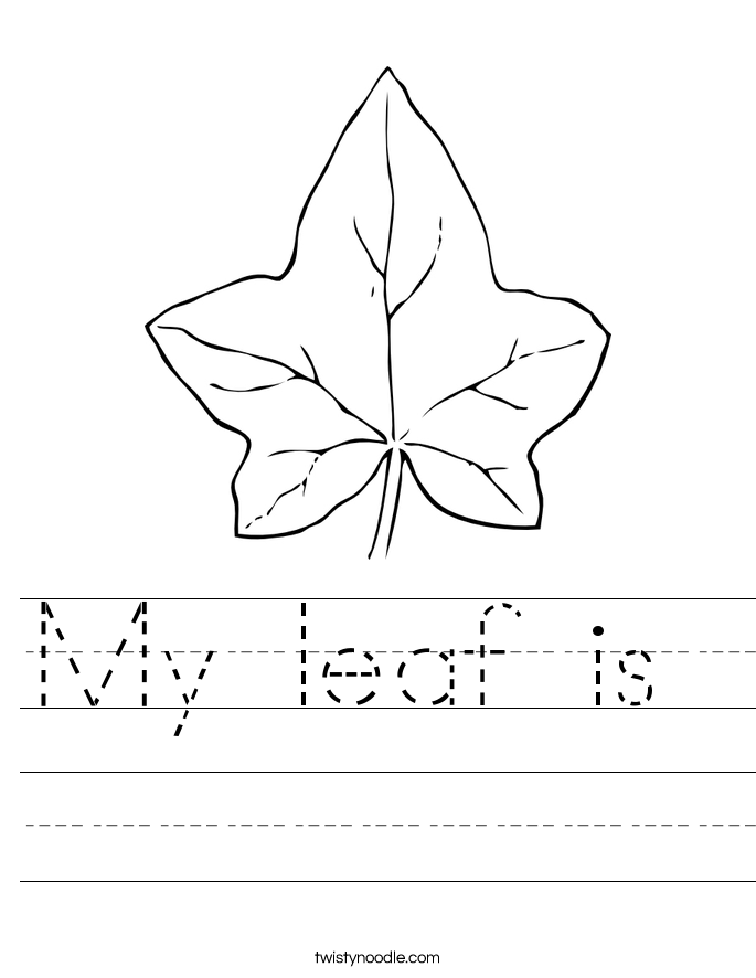 My leaf is Worksheet - Twisty Noodle