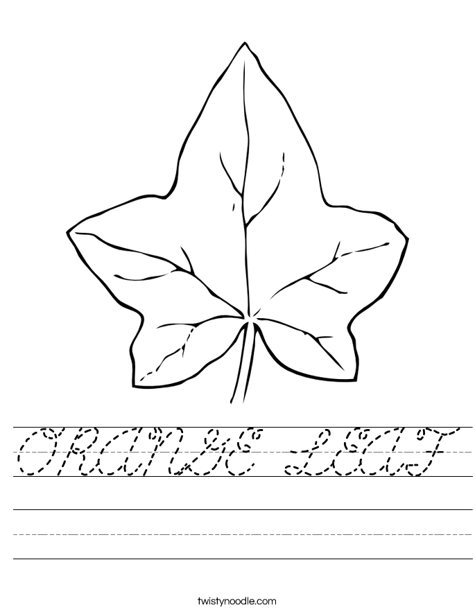 ORANGE LEAF Worksheet