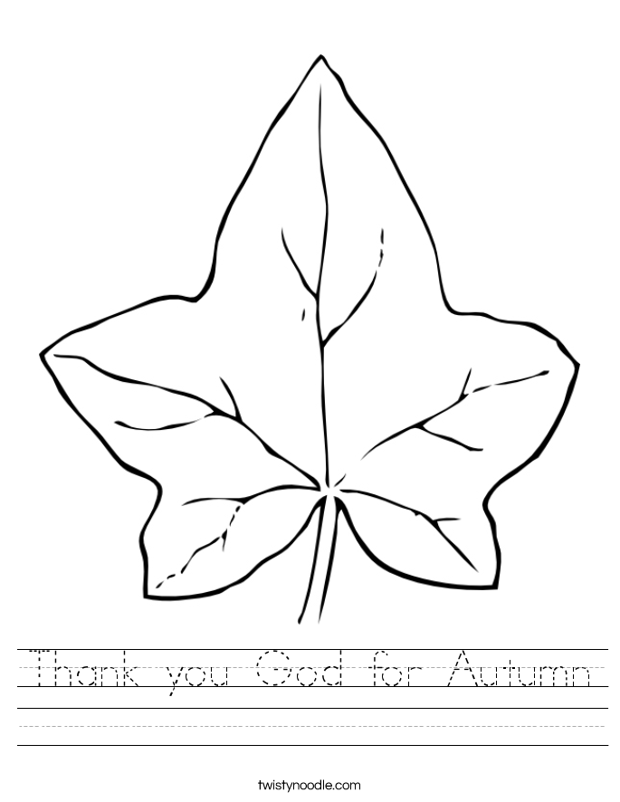 Thank you God for Autumn Worksheet