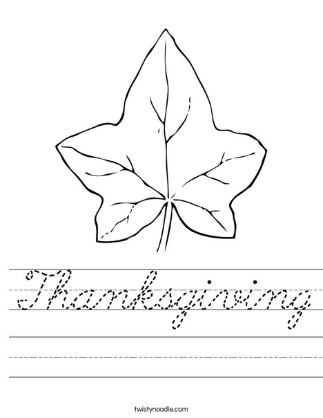 Autumn Leaf Worksheet