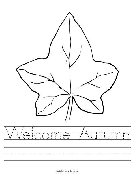 Autumn Leaf Worksheet