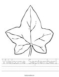 Welcome September! Worksheet