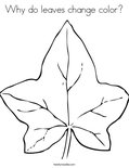 Why do leaves change color? Coloring Page