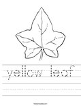 yellow leaf Worksheet