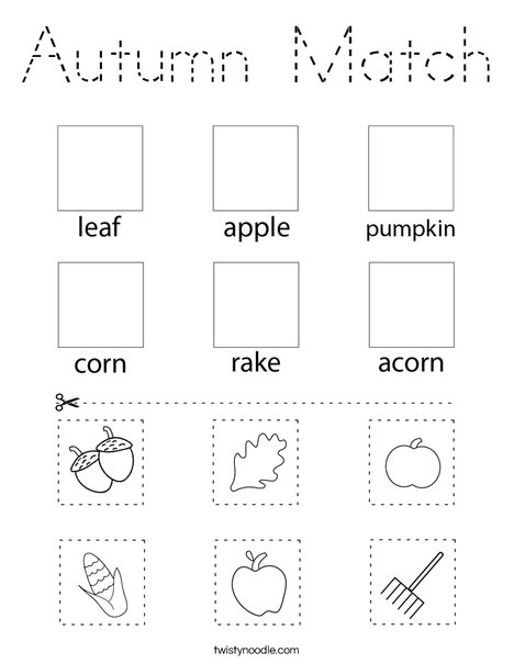 Autumn Match Coloring Page