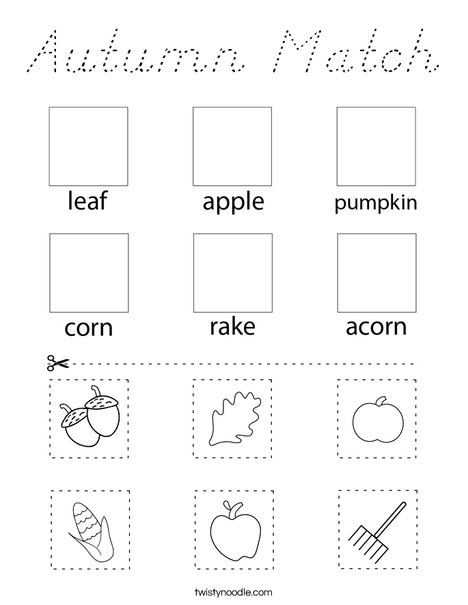 Autumn Match Coloring Page