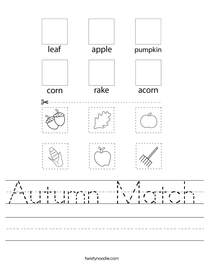 Autumn Match Worksheet
