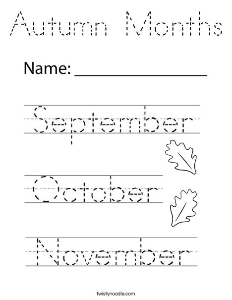 Autumn Months Coloring Page