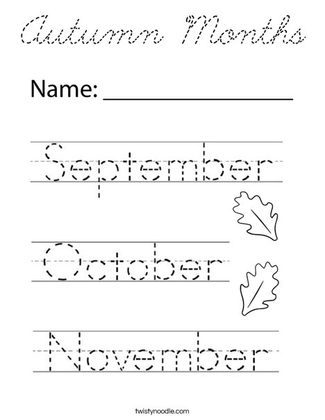 Autumn Months Coloring Page
