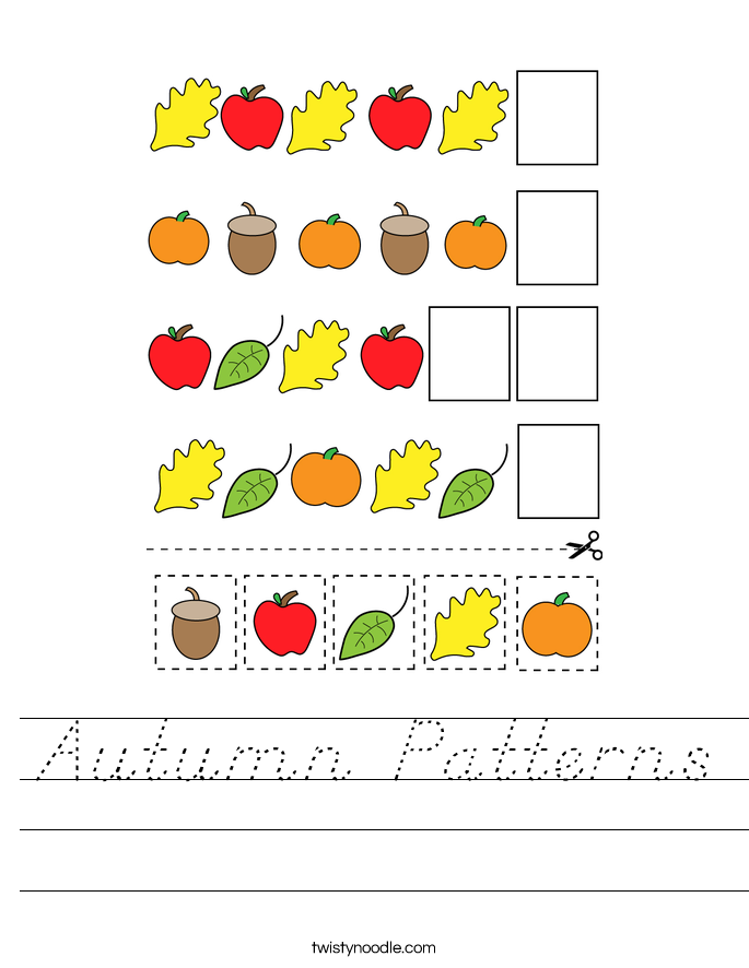 Autumn Patterns Worksheet
