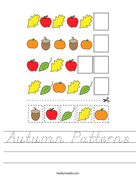 Autumn Patterns Worksheet