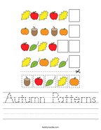 Autumn Patterns Handwriting Sheet