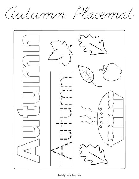 Autumn Placemat Coloring Page