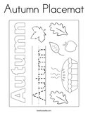 Autumn Placemat Coloring Page