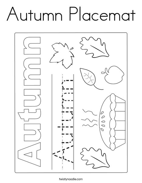 Autumn Placemat Coloring Page