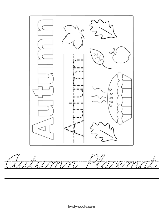 Autumn Placemat Worksheet