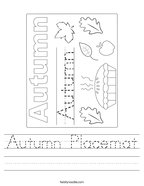 Autumn Placemat Handwriting Sheet