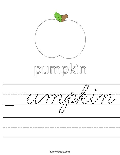 Autumn Pumpkin Worksheet