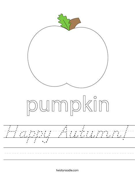 Autumn Pumpkin Worksheet
