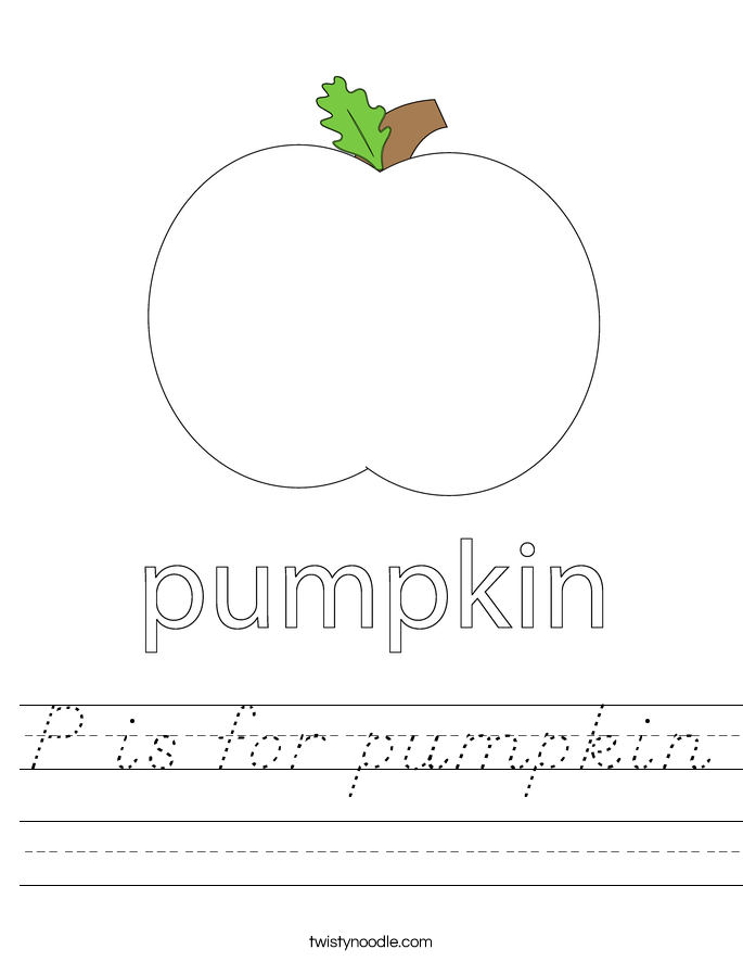 P is for pumpkin Worksheet