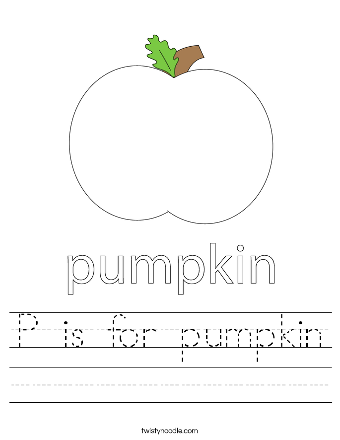 P is for pumpkin Worksheet