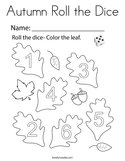 Autumn Roll the Dice Coloring Page
