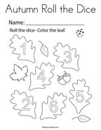 Autumn Roll the Dice Coloring Page
