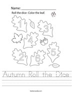 Autumn Roll the Dice Handwriting Sheet