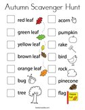 Autumn Scavenger Hunt Coloring Page