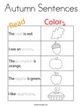 Autumn Sentences Coloring Page