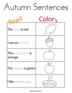 Autumn Sentences Coloring Page