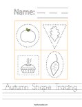 Autumn Shape Tracing Worksheet