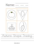 Autumn Shape Tracing Worksheet