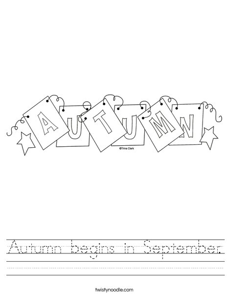 Autumn Sign Worksheet