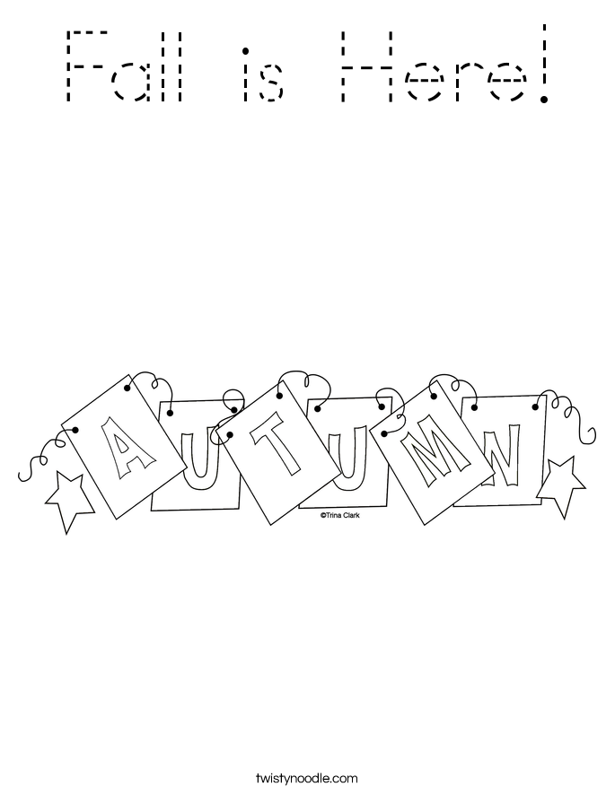 Fall is Here! Coloring Page